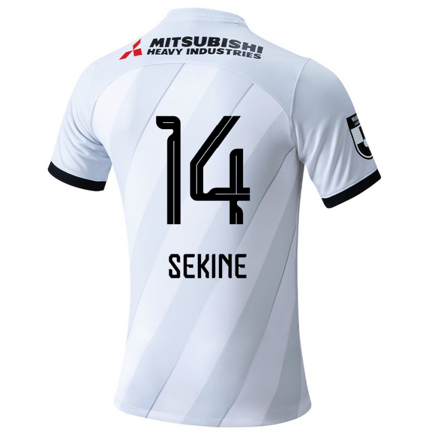 Gyermek Labdarúgás Takahiro Sekine #14 Fehér Szürke Idegenbeli Jersey 2024/25 Mez Póló Ing