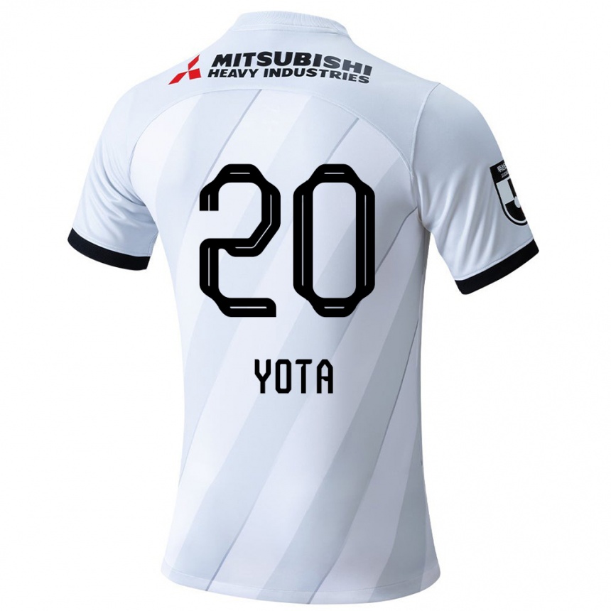 Gyermek Labdarúgás Yota Sato #20 Fehér Szürke Idegenbeli Jersey 2024/25 Mez Póló Ing