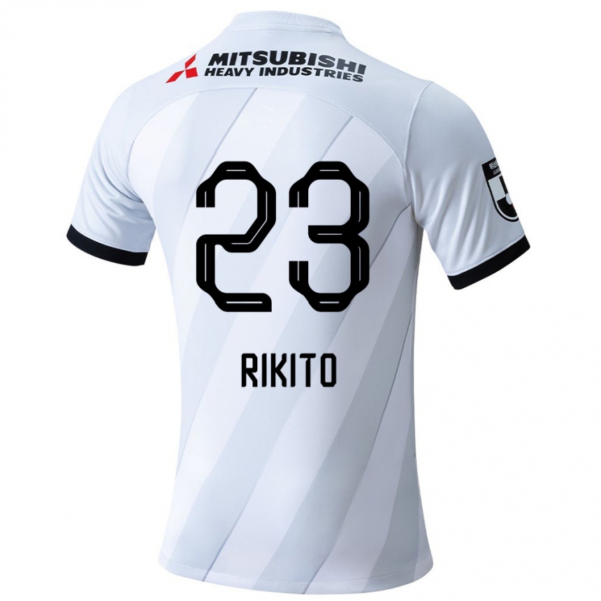 Gyermek Labdarúgás Rikito Inoue #23 Fehér Szürke Idegenbeli Jersey 2024/25 Mez Póló Ing