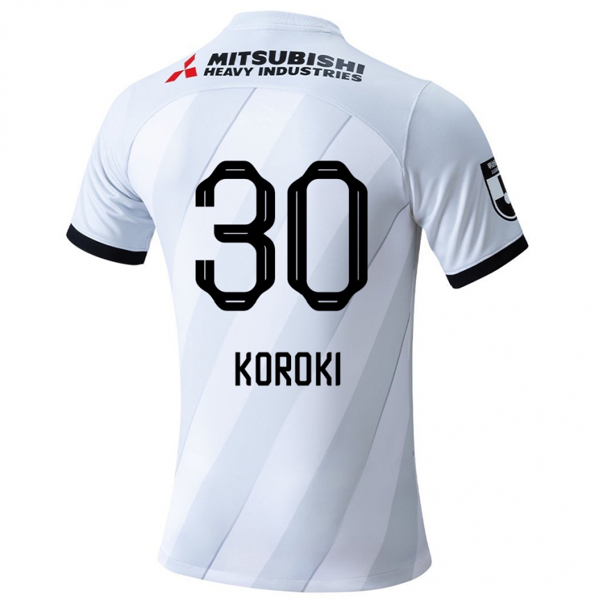 Gyermek Labdarúgás Shinzo Koroki #30 Fehér Szürke Idegenbeli Jersey 2024/25 Mez Póló Ing