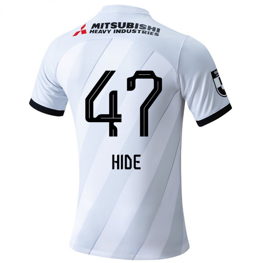 Gyermek Labdarúgás Hidetoshi Takeda #47 Fehér Szürke Idegenbeli Jersey 2024/25 Mez Póló Ing