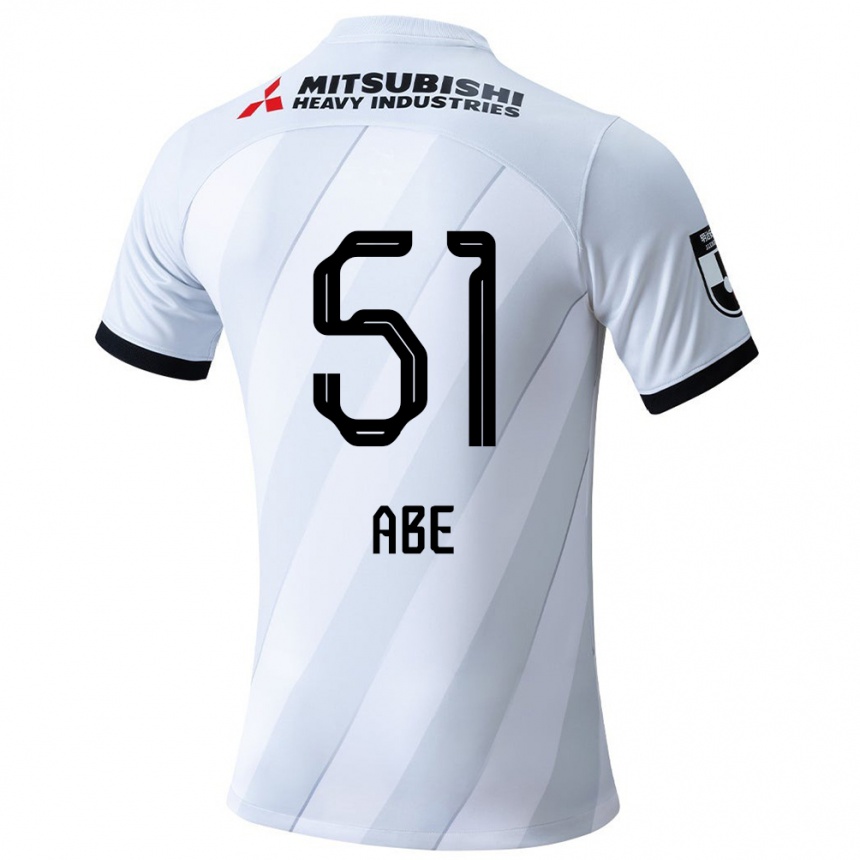 Gyermek Labdarúgás Shintaro Abe #51 Fehér Szürke Idegenbeli Jersey 2024/25 Mez Póló Ing