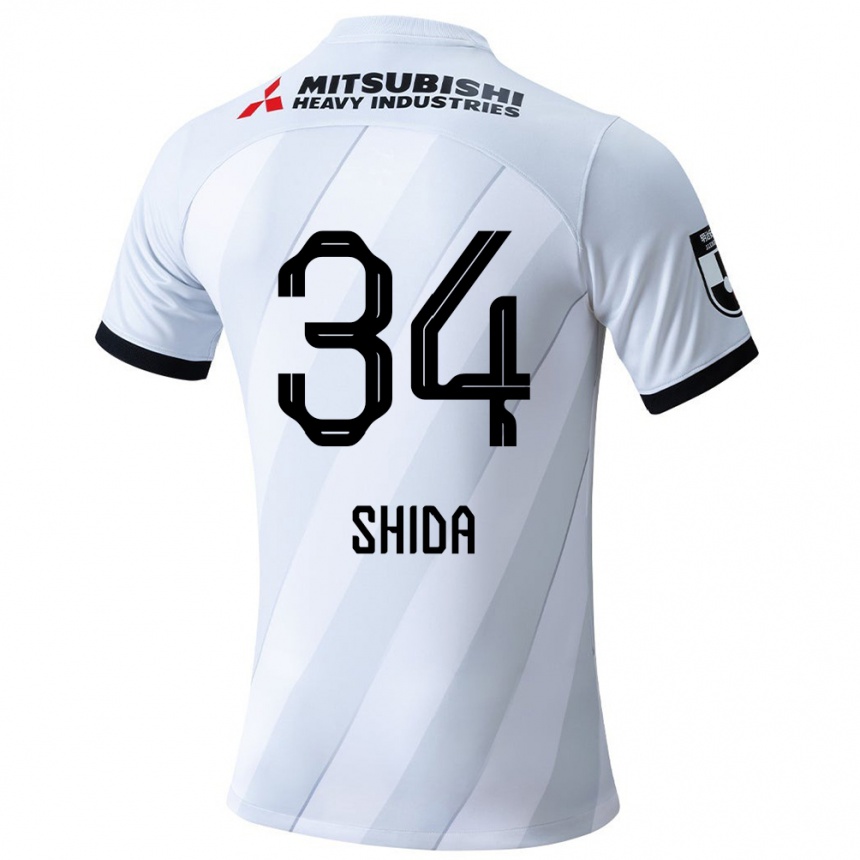 Gyermek Labdarúgás Izuho Shida #34 Fehér Szürke Idegenbeli Jersey 2024/25 Mez Póló Ing