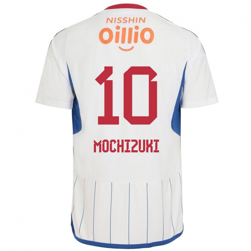 Gyermek Labdarúgás Kohei Mochizuki #10 Fehér Kék Piros Idegenbeli Jersey 2024/25 Mez Póló Ing