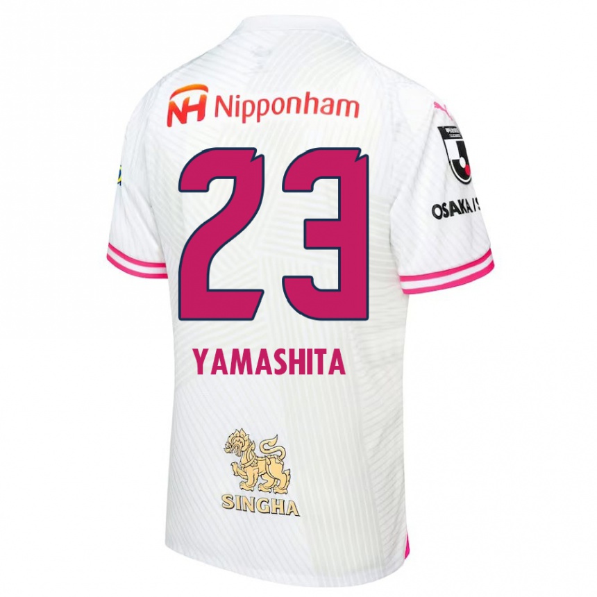 Gyermek Labdarúgás Tatsuya Yamashita #23 Fehér Rózsaszín Idegenbeli Jersey 2024/25 Mez Póló Ing