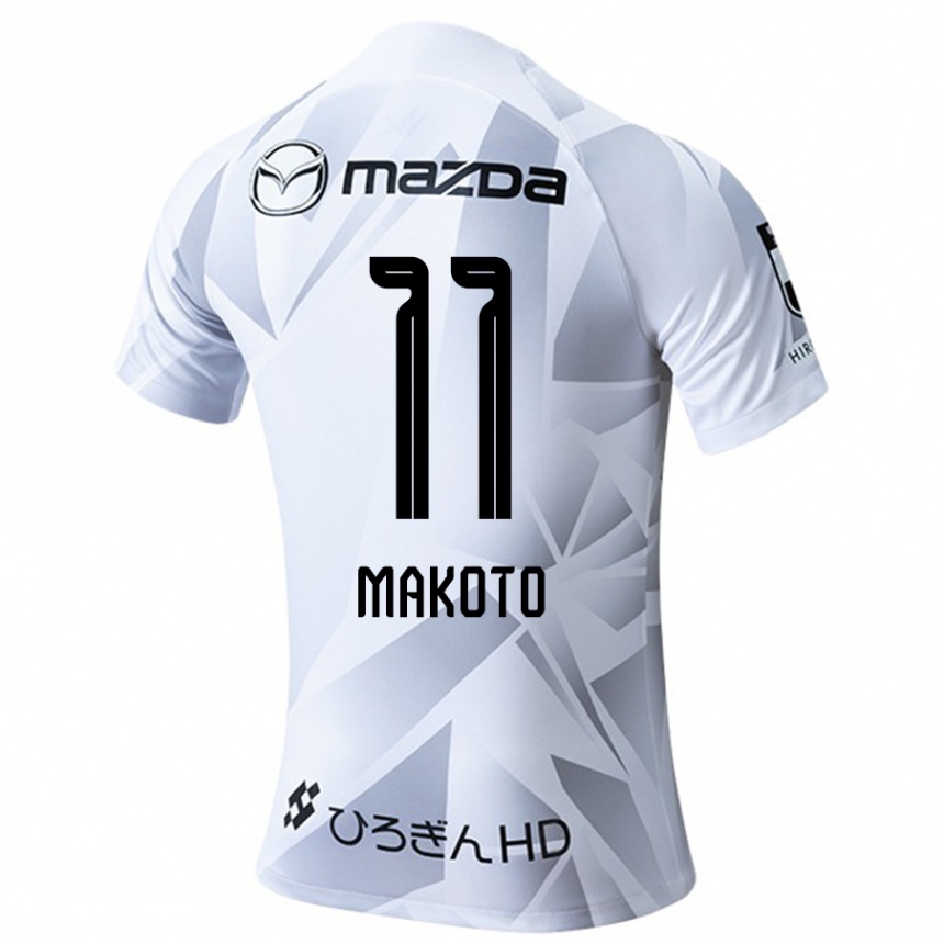 Gyermek Labdarúgás Makoto Mitsuta #11 Fehér Szürke Fekete Idegenbeli Jersey 2024/25 Mez Póló Ing