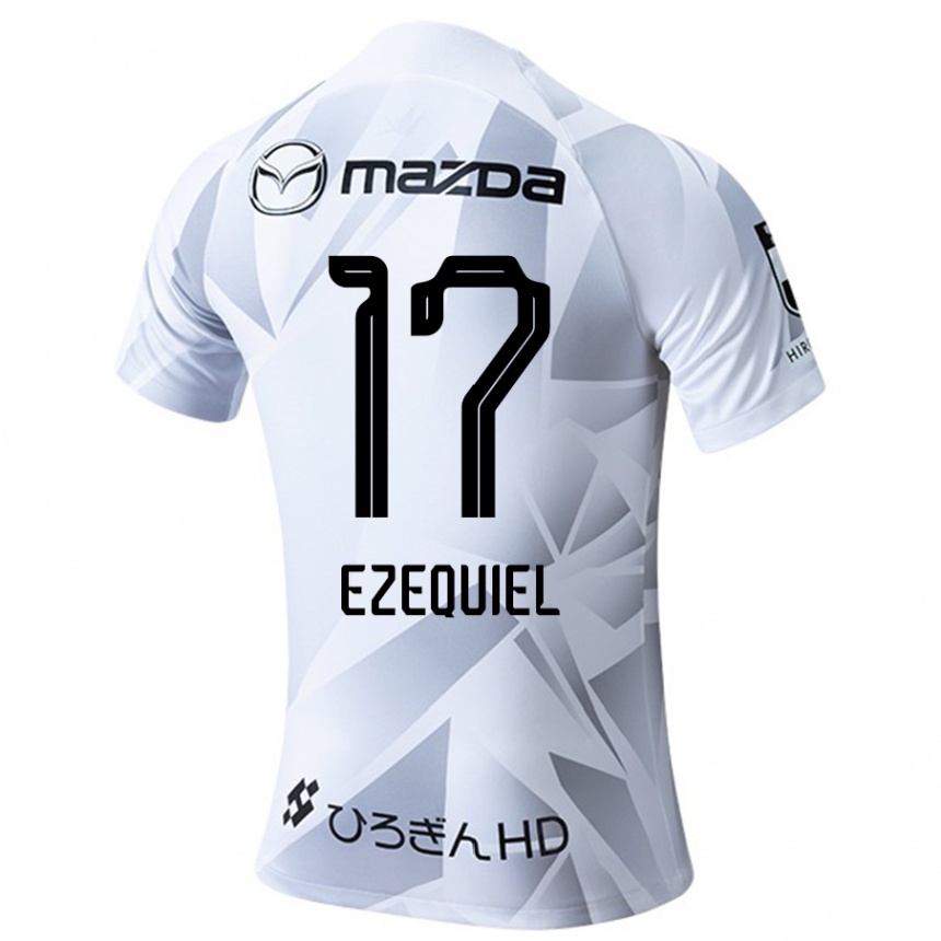 Gyermek Labdarúgás Ezequiel #17 Fehér Szürke Fekete Idegenbeli Jersey 2024/25 Mez Póló Ing