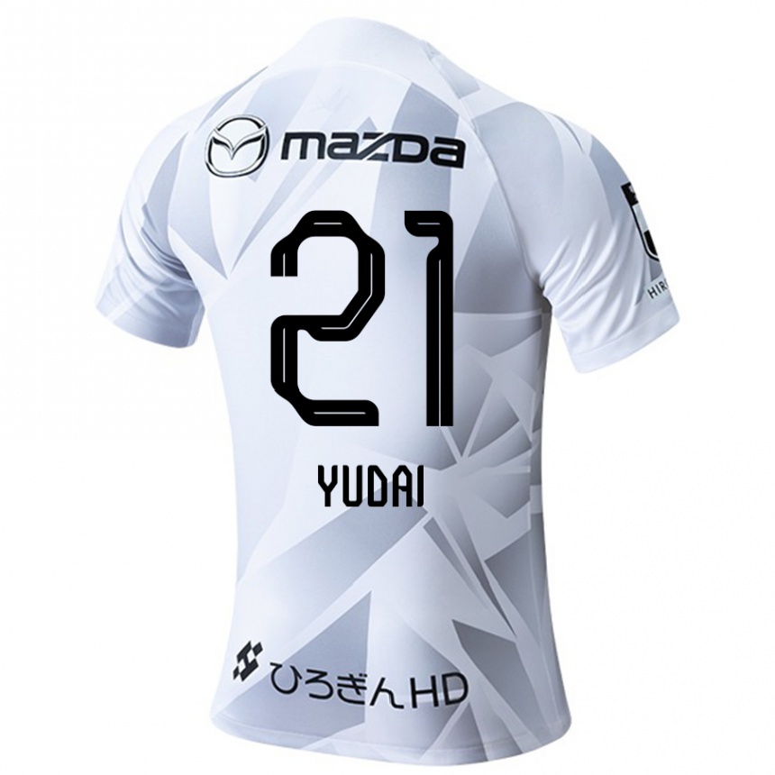 Gyermek Labdarúgás Yudai Tanaka #21 Fehér Szürke Fekete Idegenbeli Jersey 2024/25 Mez Póló Ing