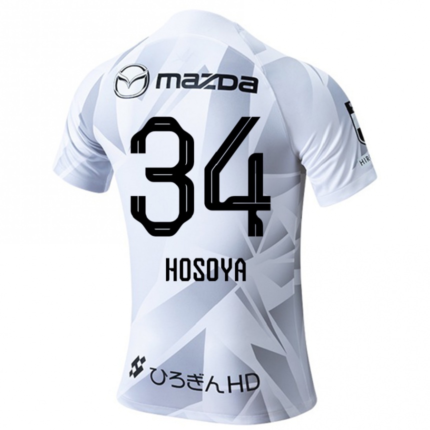 Gyermek Labdarúgás Kohei Hosoya #34 Fehér Szürke Fekete Idegenbeli Jersey 2024/25 Mez Póló Ing