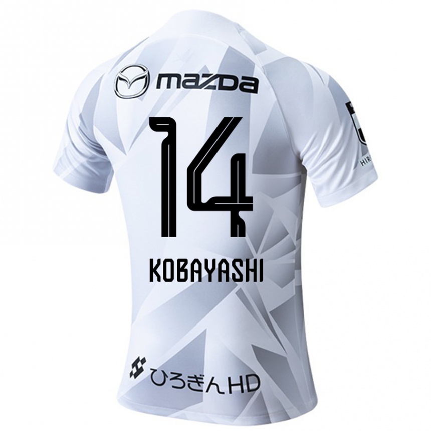 Gyermek Labdarúgás Shimon Kobayashi #14 Fehér Szürke Fekete Idegenbeli Jersey 2024/25 Mez Póló Ing