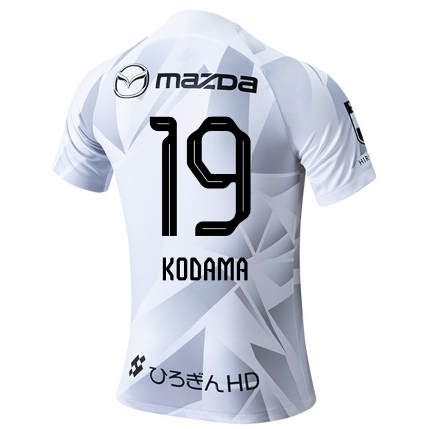 Gyermek Labdarúgás Tsukasa Kodama #19 Fehér Szürke Fekete Idegenbeli Jersey 2024/25 Mez Póló Ing