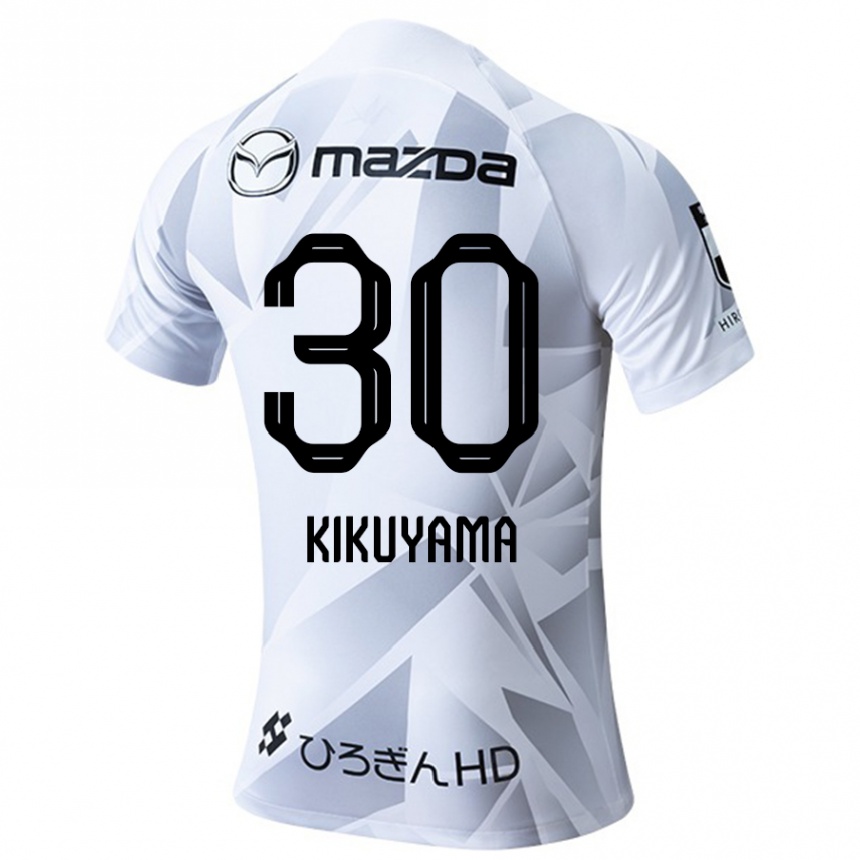 Gyermek Labdarúgás Rio Kikuyama #30 Fehér Szürke Fekete Idegenbeli Jersey 2024/25 Mez Póló Ing