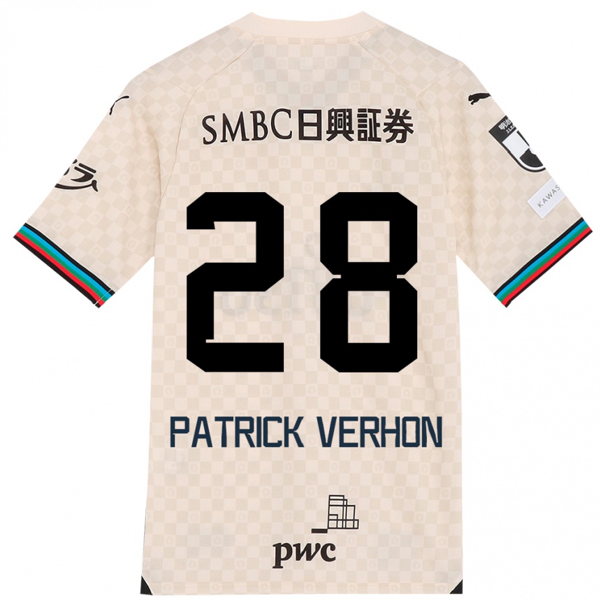 Gyermek Labdarúgás Patrick Verhon #28 Fehér Szürke Idegenbeli Jersey 2024/25 Mez Póló Ing