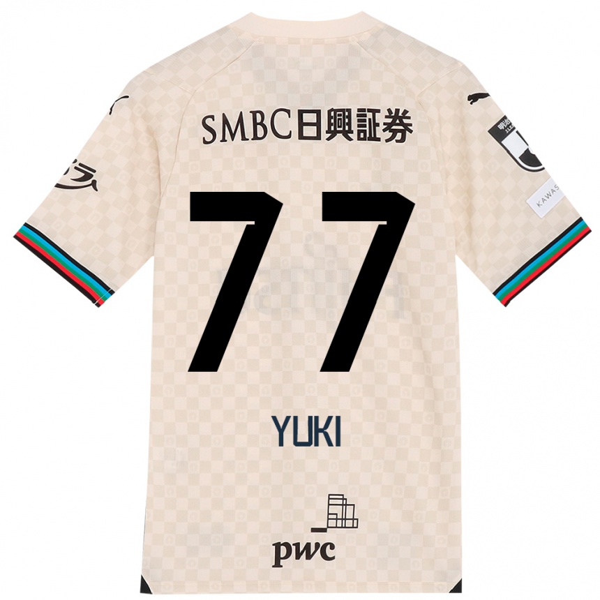 Gyermek Labdarúgás Yuki Yamamoto #77 Fehér Szürke Idegenbeli Jersey 2024/25 Mez Póló Ing