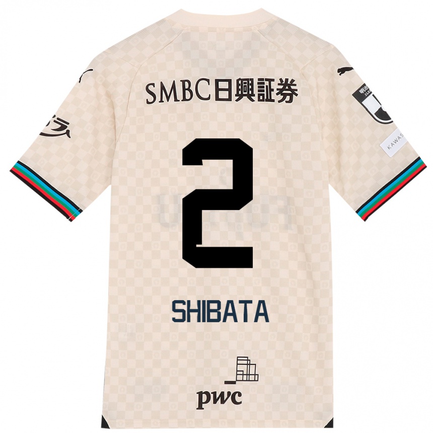 Gyermek Labdarúgás Shotaro Shibata #2 Fehér Szürke Idegenbeli Jersey 2024/25 Mez Póló Ing