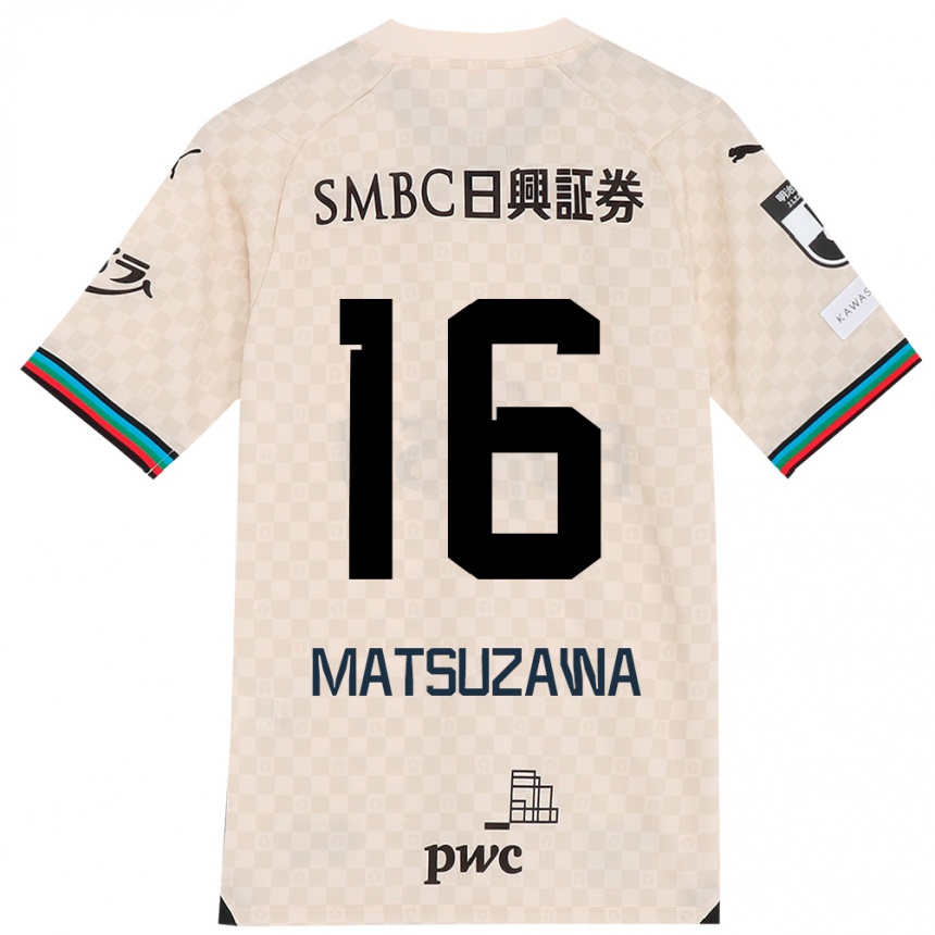 Gyermek Labdarúgás Naoto Matsuzawa #16 Fehér Szürke Idegenbeli Jersey 2024/25 Mez Póló Ing