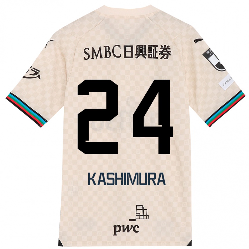 Gyermek Labdarúgás Ryota Kashimura #24 Fehér Szürke Idegenbeli Jersey 2024/25 Mez Póló Ing