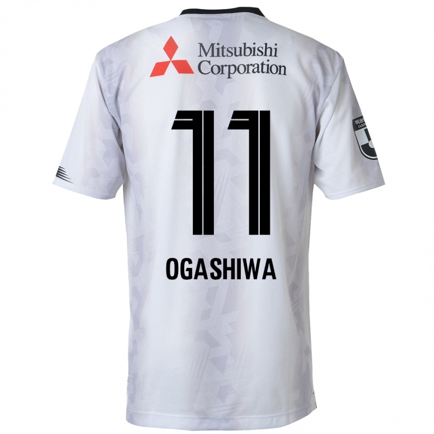 Gyermek Labdarúgás Tsuyoshi Ogashiwa #11 Fehér Fekete Idegenbeli Jersey 2024/25 Mez Póló Ing