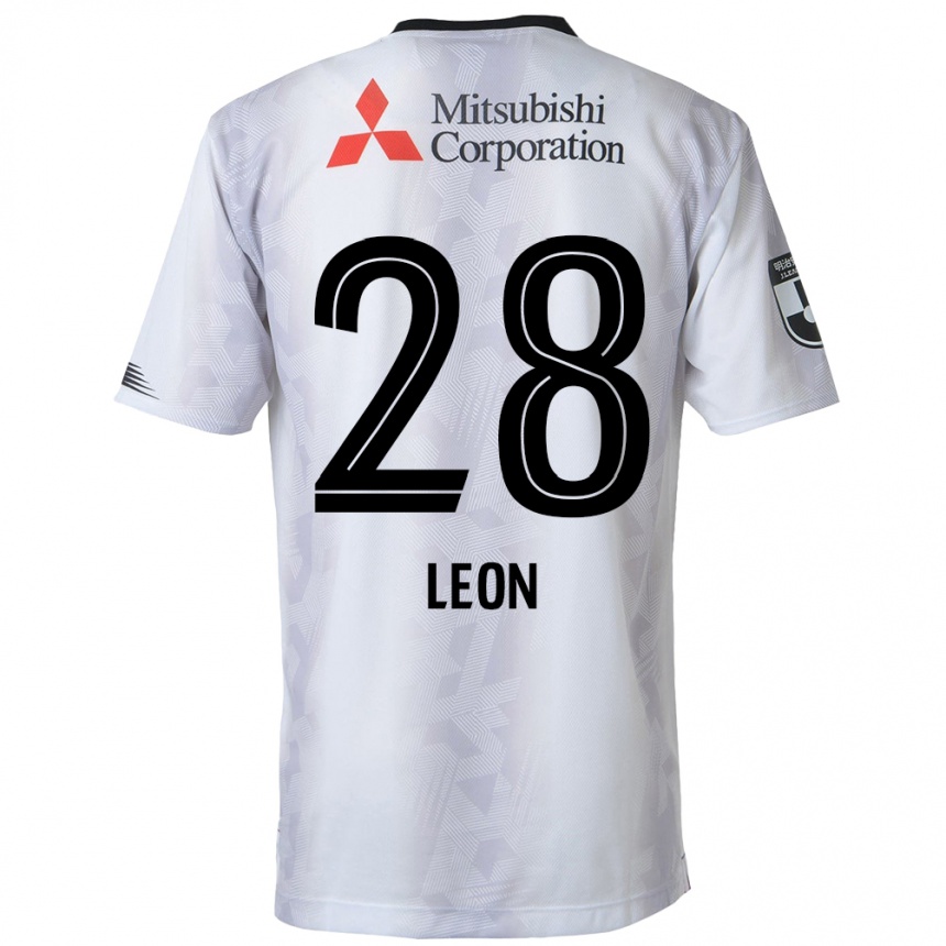 Gyermek Labdarúgás Leon Nozawa #28 Fehér Fekete Idegenbeli Jersey 2024/25 Mez Póló Ing