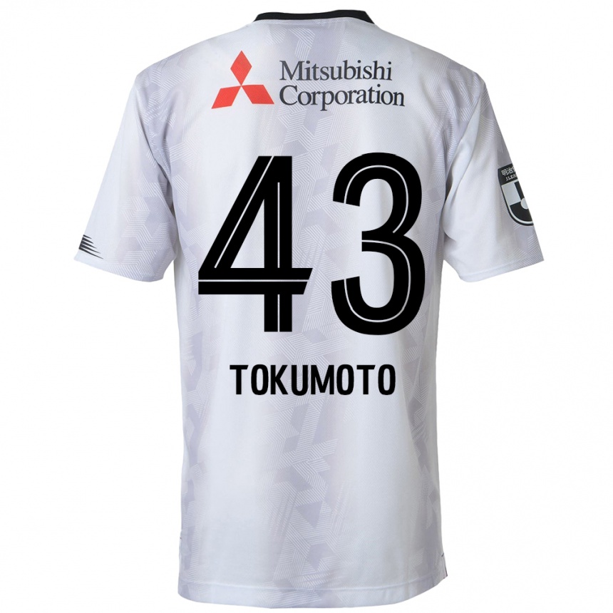 Gyermek Labdarúgás Shuhei Tokumoto #43 Fehér Fekete Idegenbeli Jersey 2024/25 Mez Póló Ing