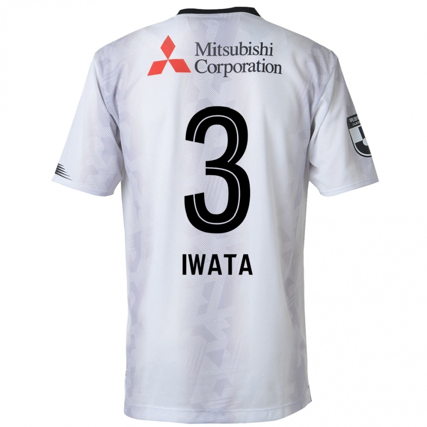 Gyermek Labdarúgás Yuki Iwata #3 Fehér Fekete Idegenbeli Jersey 2024/25 Mez Póló Ing