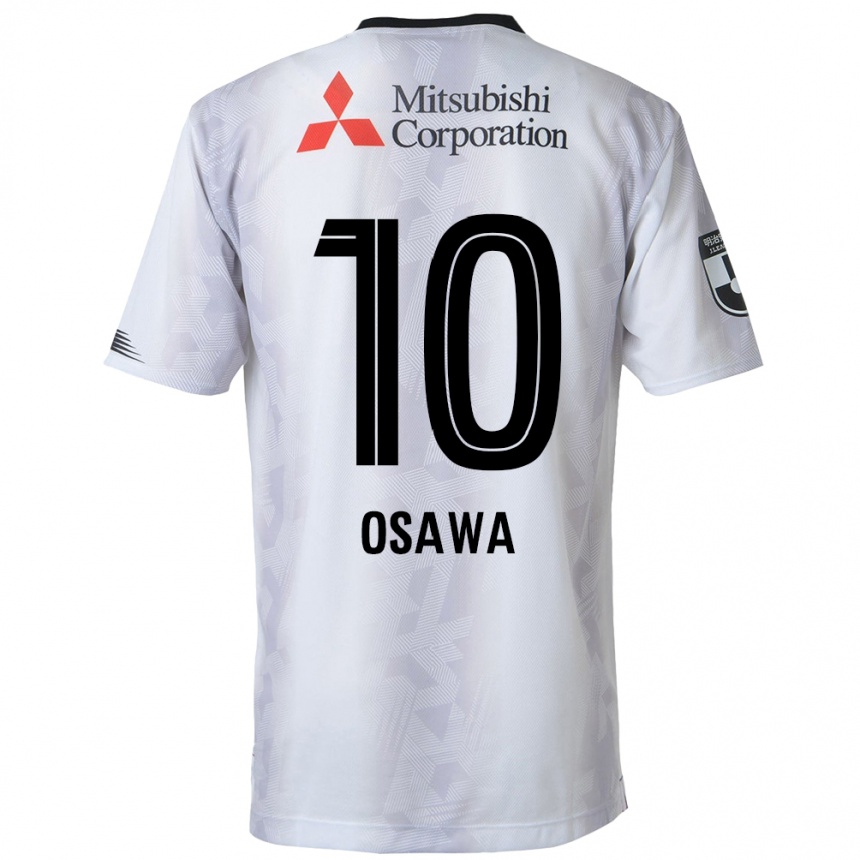 Gyermek Labdarúgás Shuzo Osawa #10 Fehér Fekete Idegenbeli Jersey 2024/25 Mez Póló Ing