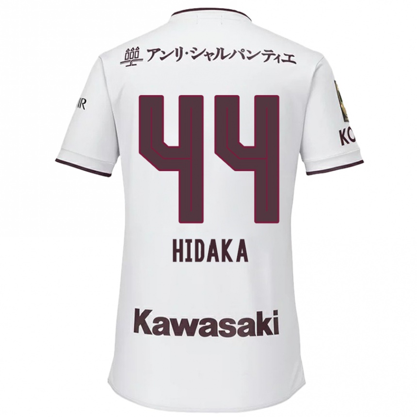 Gyermek Labdarúgás Mitsuki Hidaka #44 Fehér Piros Idegenbeli Jersey 2024/25 Mez Póló Ing