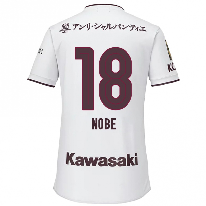 Gyermek Labdarúgás Tomohiro Nobe #18 Fehér Piros Idegenbeli Jersey 2024/25 Mez Póló Ing