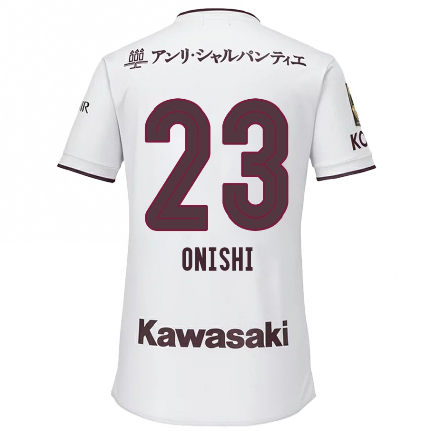 Gyermek Labdarúgás Sota Onishi #23 Fehér Piros Idegenbeli Jersey 2024/25 Mez Póló Ing