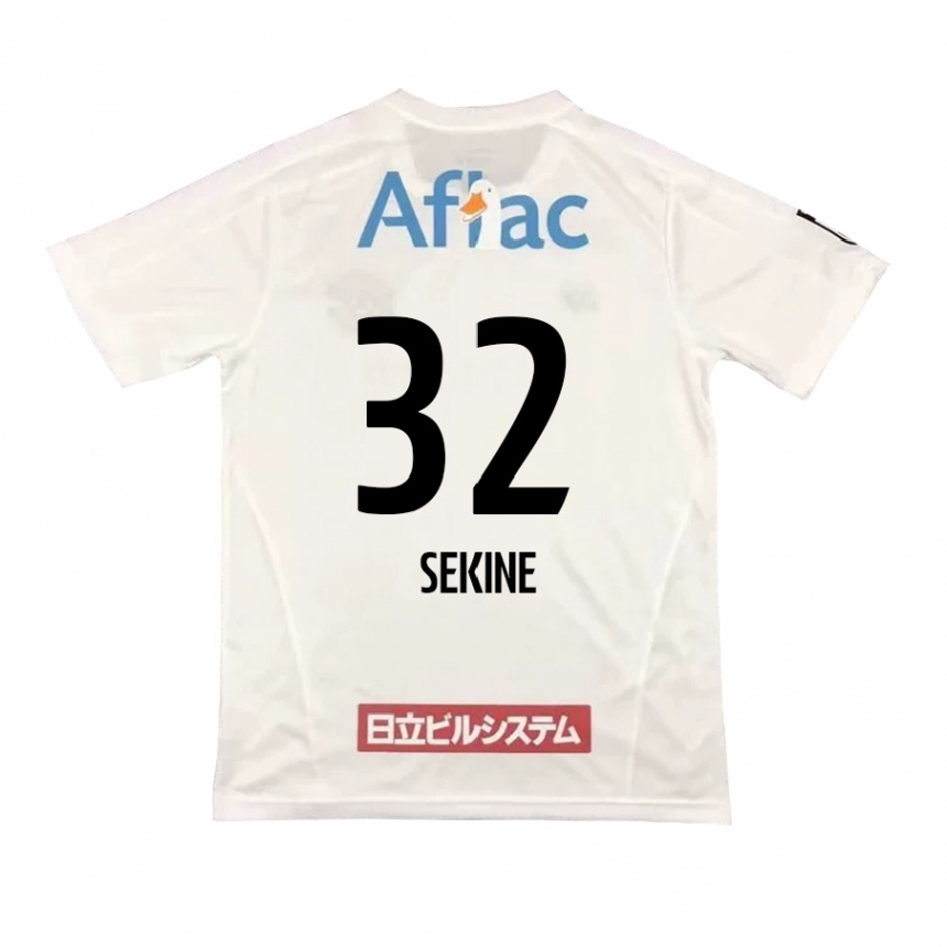 Gyermek Labdarúgás Hiroki Sekine #32 Fehér Fekete Idegenbeli Jersey 2024/25 Mez Póló Ing