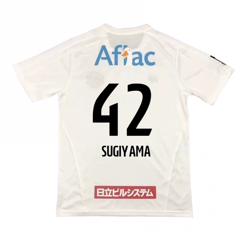 Gyermek Labdarúgás Shunnosuke Sugiyama #42 Fehér Fekete Idegenbeli Jersey 2024/25 Mez Póló Ing