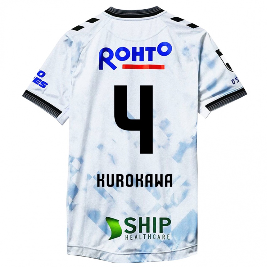 Gyermek Labdarúgás Keisuke Kurokawa #4 Fehér Fekete Idegenbeli Jersey 2024/25 Mez Póló Ing