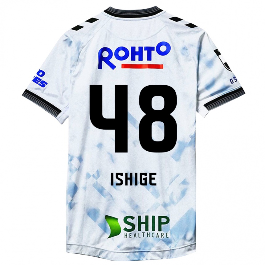 Gyermek Labdarúgás Hideki Ishige #48 Fehér Fekete Idegenbeli Jersey 2024/25 Mez Póló Ing