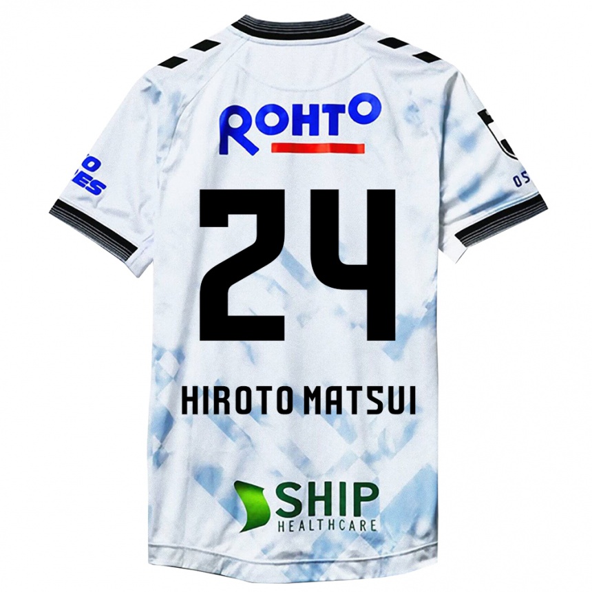 Gyermek Labdarúgás Elijah Hiroto Matsui #24 Fehér Fekete Idegenbeli Jersey 2024/25 Mez Póló Ing