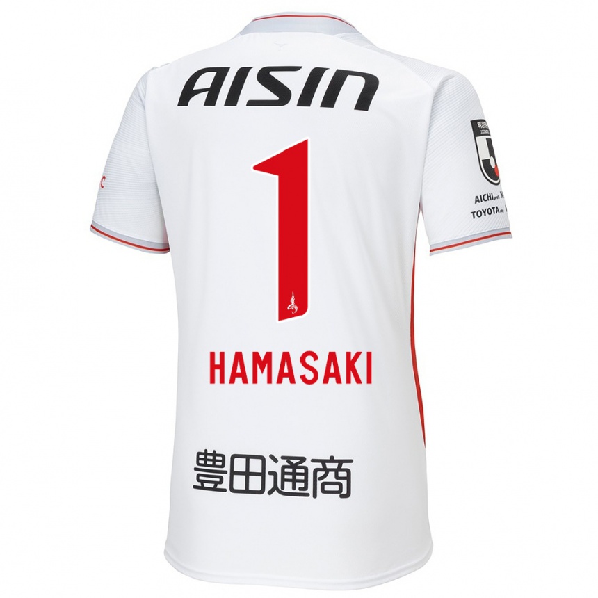 Gyermek Labdarúgás Shiki Hamasaki #1 Fehér Sárga Piros Idegenbeli Jersey 2024/25 Mez Póló Ing