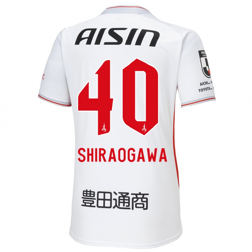 Gyermek Labdarúgás Rekuto Shiraogawa #40 Fehér Sárga Piros Idegenbeli Jersey 2024/25 Mez Póló Ing