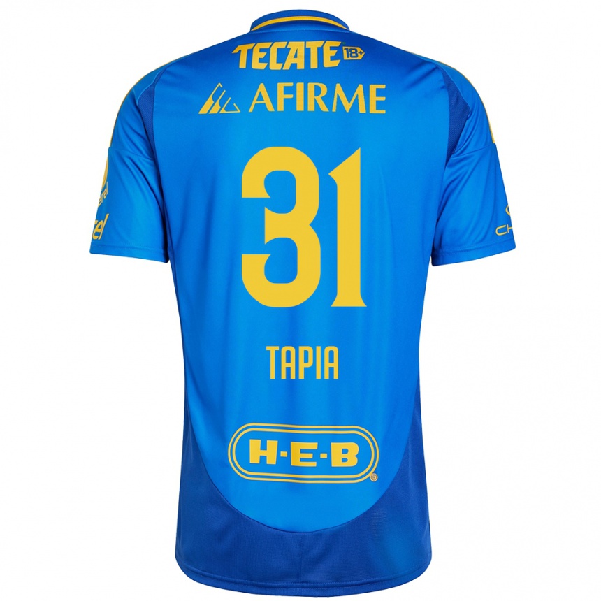 Gyermek Labdarúgás Fernando Tapia #31 Kék Sárga Idegenbeli Jersey 2024/25 Mez Póló Ing