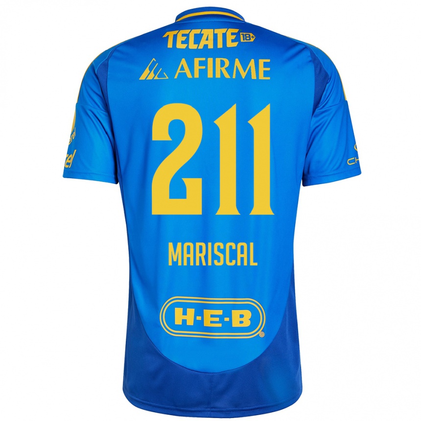 Gyermek Labdarúgás Kevin Mariscal #211 Kék Sárga Idegenbeli Jersey 2024/25 Mez Póló Ing