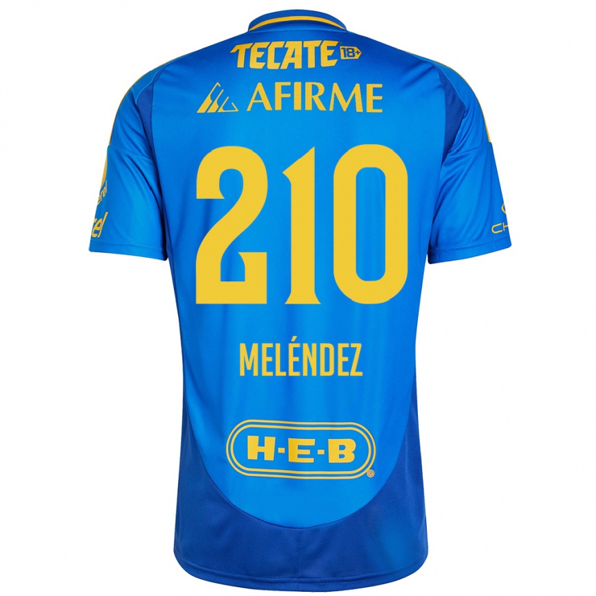 Gyermek Labdarúgás Marcelo Meléndez #210 Kék Sárga Idegenbeli Jersey 2024/25 Mez Póló Ing