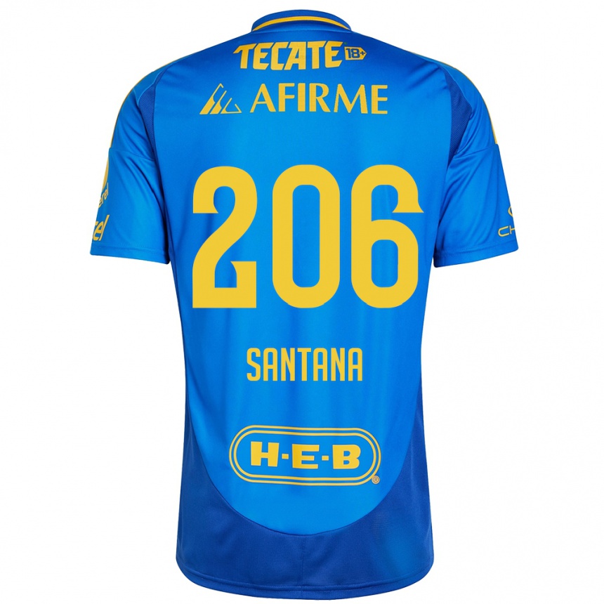 Gyermek Labdarúgás Joel Santana #206 Kék Sárga Idegenbeli Jersey 2024/25 Mez Póló Ing