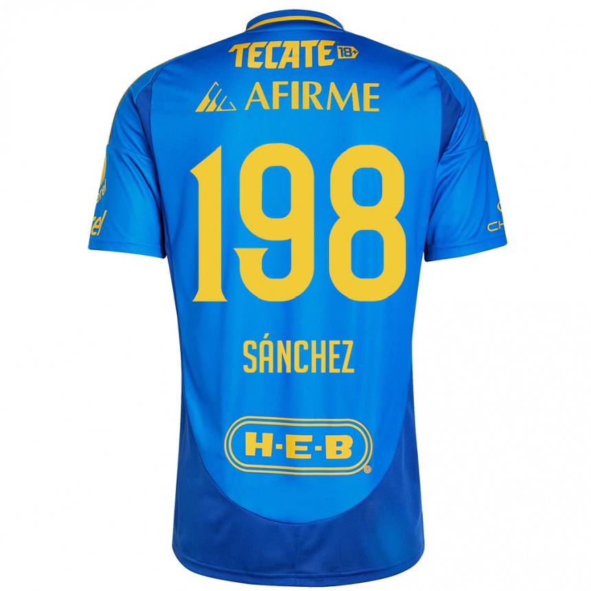 Gyermek Labdarúgás Diego Sánchez #198 Kék Sárga Idegenbeli Jersey 2024/25 Mez Póló Ing