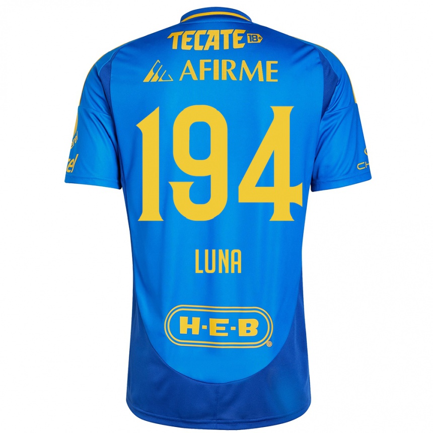 Gyermek Labdarúgás Juan Luna #194 Kék Sárga Idegenbeli Jersey 2024/25 Mez Póló Ing