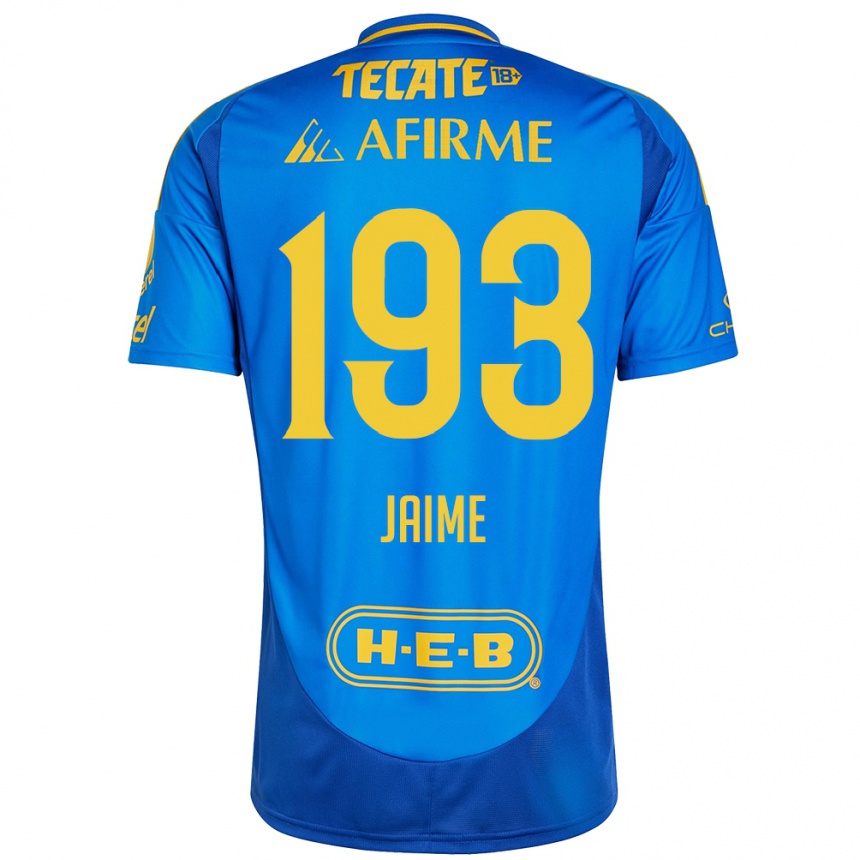 Gyermek Labdarúgás Kenneth Jaime #193 Kék Sárga Idegenbeli Jersey 2024/25 Mez Póló Ing