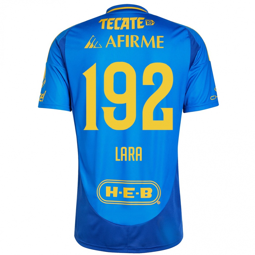 Gyermek Labdarúgás Miguel Lara #192 Kék Sárga Idegenbeli Jersey 2024/25 Mez Póló Ing