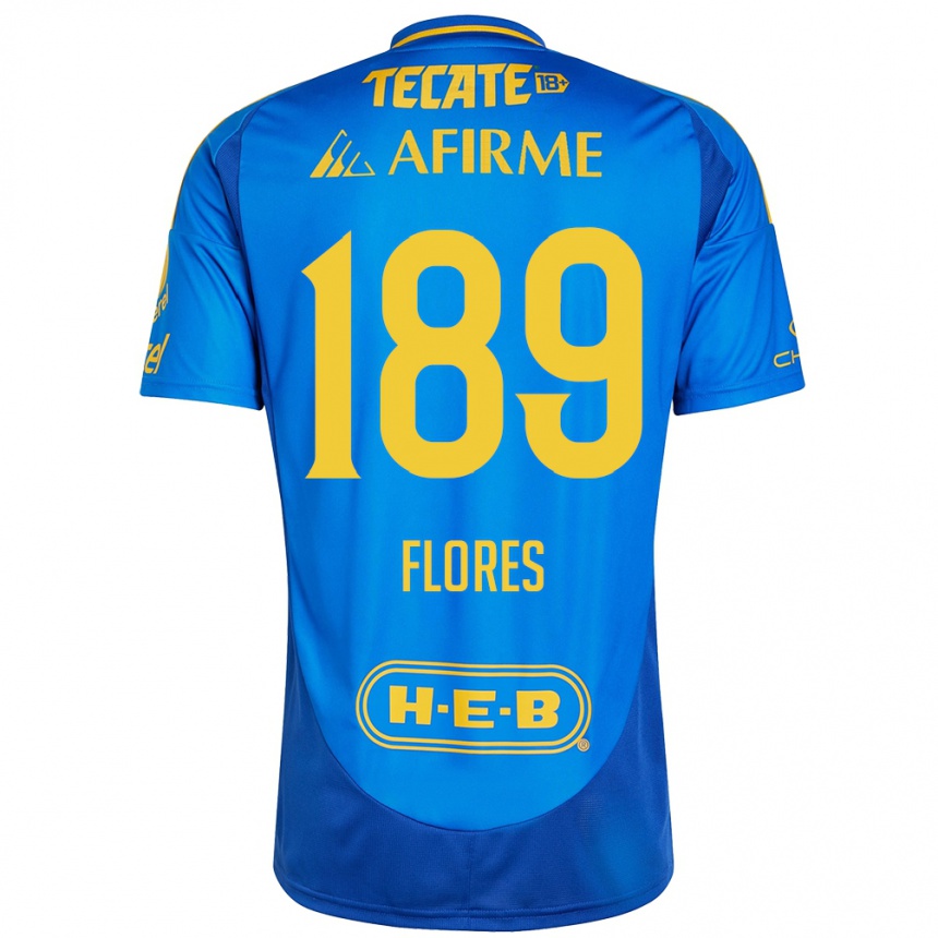 Gyermek Labdarúgás Rolando Flores #189 Kék Sárga Idegenbeli Jersey 2024/25 Mez Póló Ing