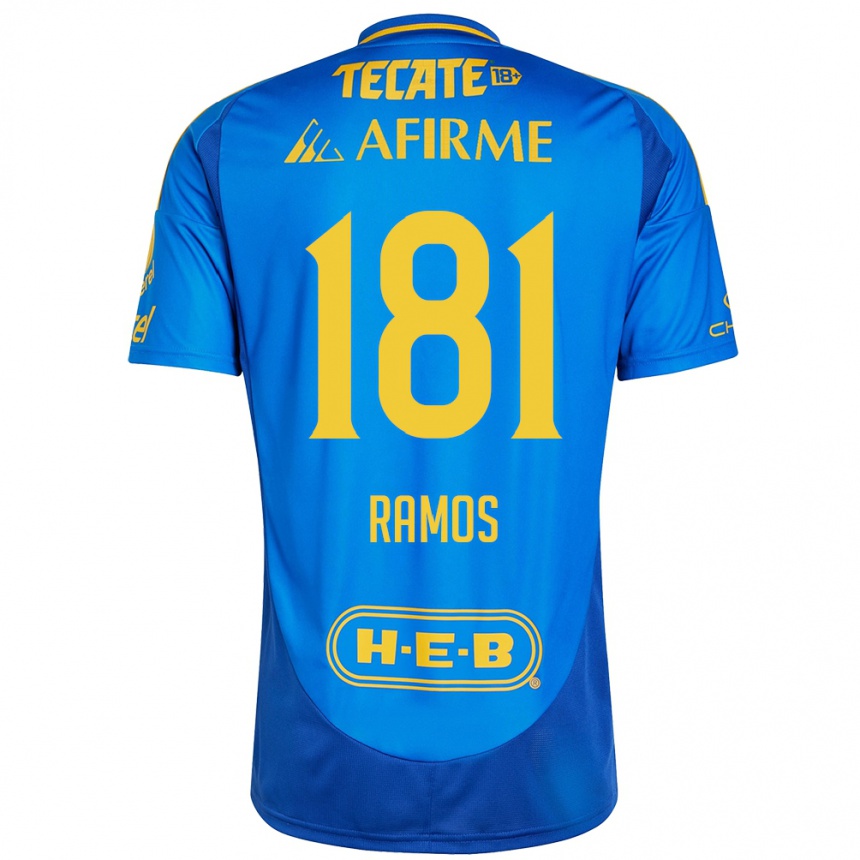 Gyermek Labdarúgás Anthony Ramos #181 Kék Sárga Idegenbeli Jersey 2024/25 Mez Póló Ing