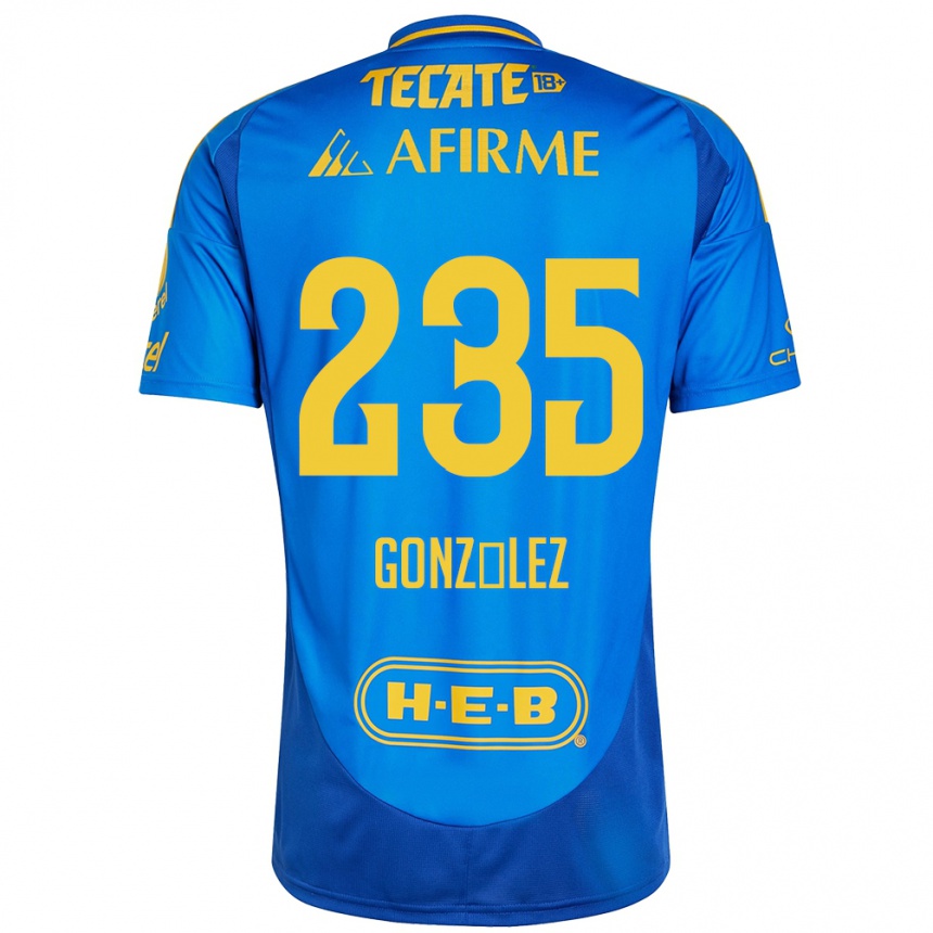 Gyermek Labdarúgás Mauricio González #235 Kék Sárga Idegenbeli Jersey 2024/25 Mez Póló Ing