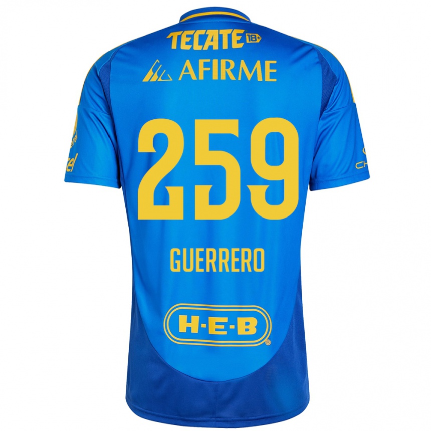 Gyermek Labdarúgás Erick Guerrero #259 Kék Sárga Idegenbeli Jersey 2024/25 Mez Póló Ing