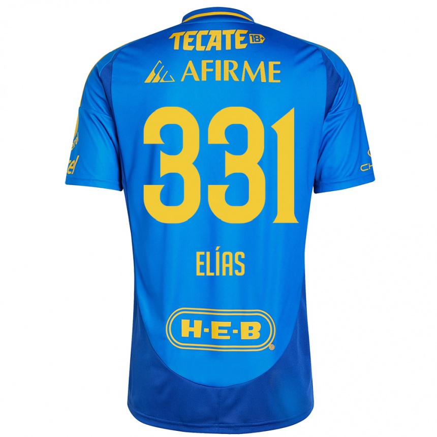 Gyermek Labdarúgás Bruno Elías #331 Kék Sárga Idegenbeli Jersey 2024/25 Mez Póló Ing