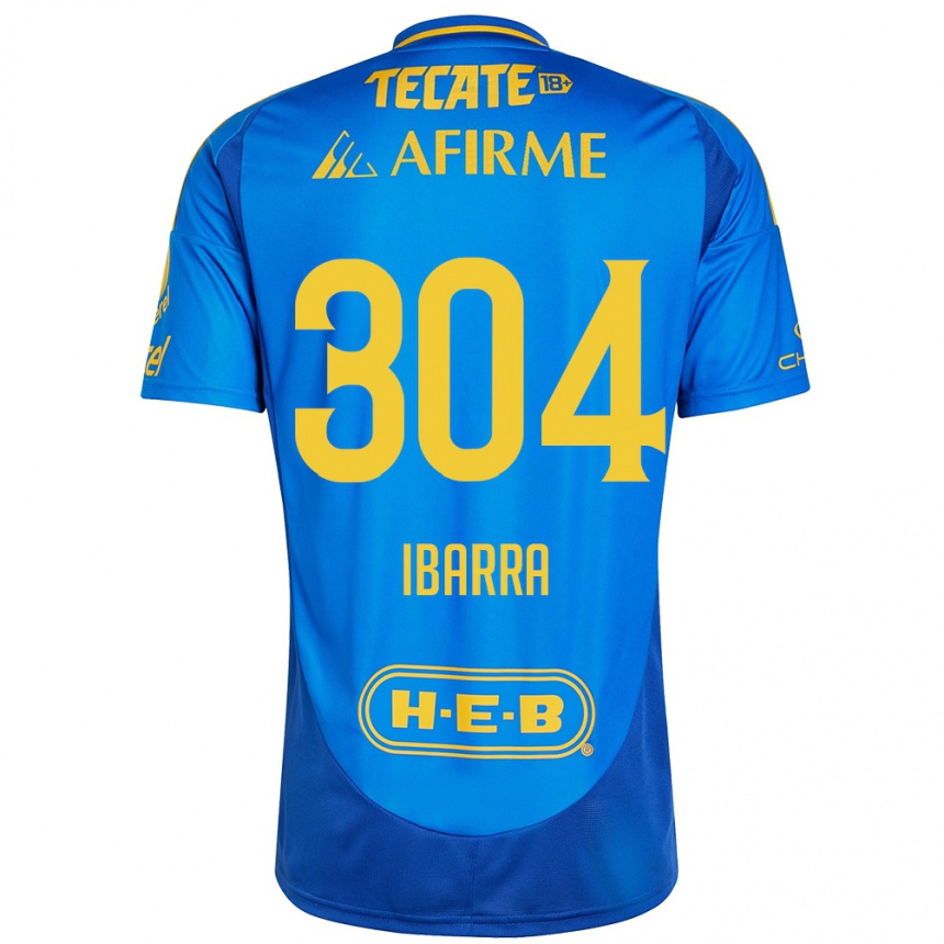 Gyermek Labdarúgás Luis Ibarra #304 Kék Sárga Idegenbeli Jersey 2024/25 Mez Póló Ing